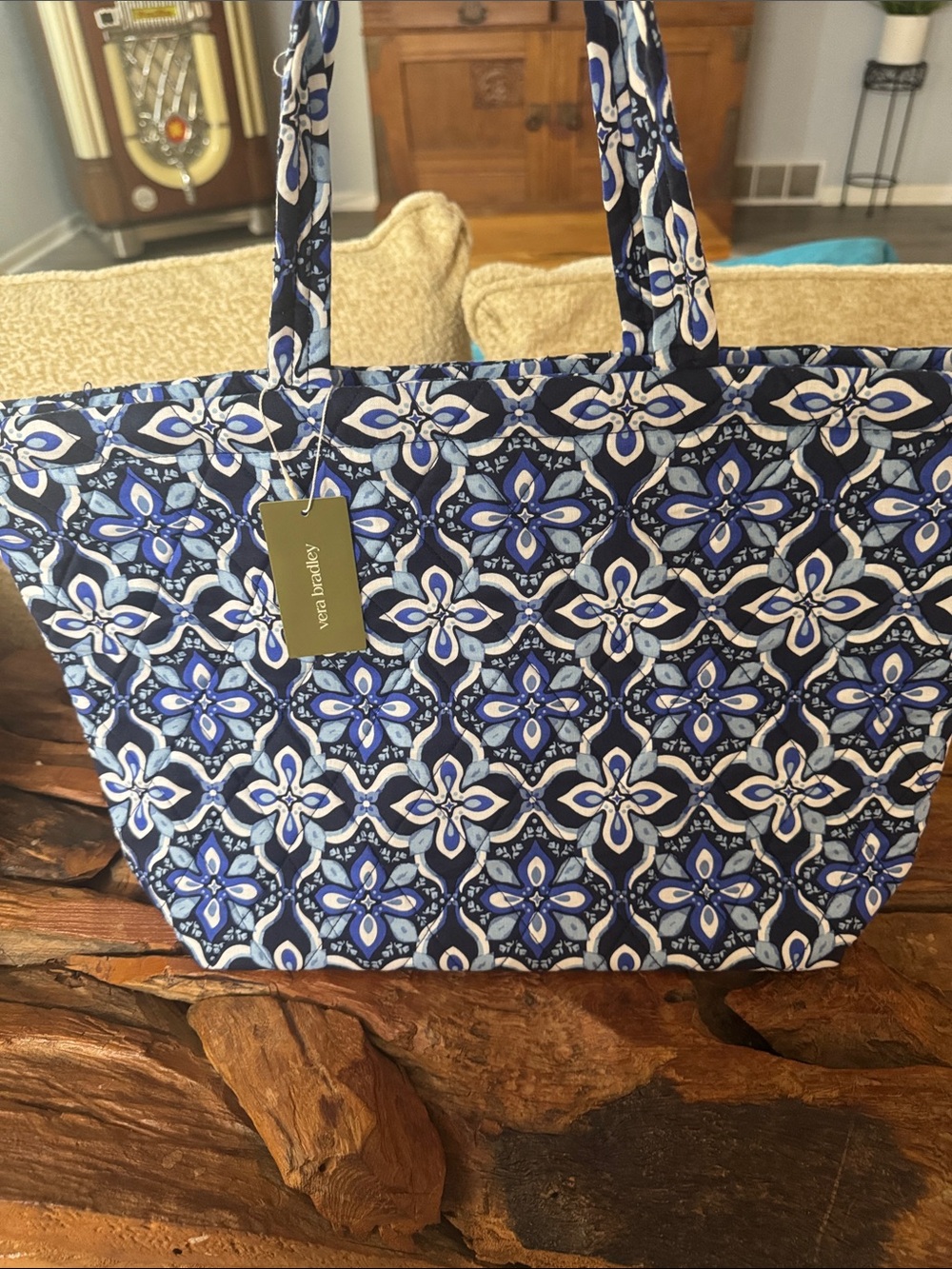 NWT Vera Bradley Cottagecore Blue and White Quilted Tote